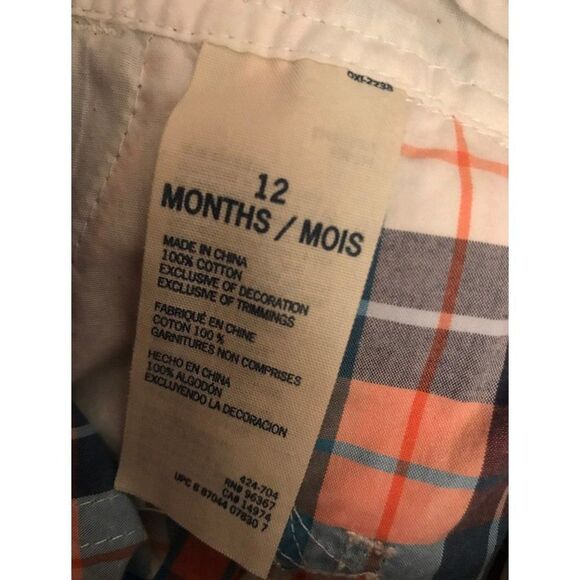 Vtg OshKosh Overalls colorful plaid boys size 12 months - Picture 9 of 9